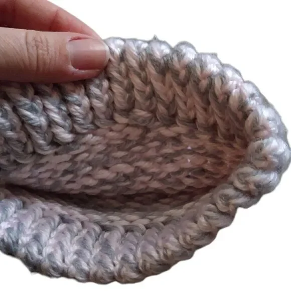 5/$25 SALE! Gray & Pink Knit Baby Hat - Picture 3 of 3